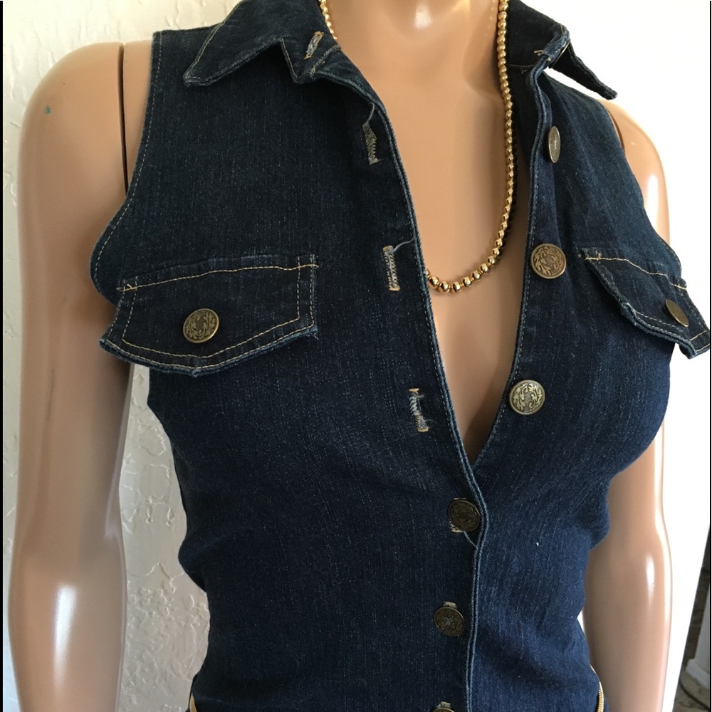Denim short jumpsuit